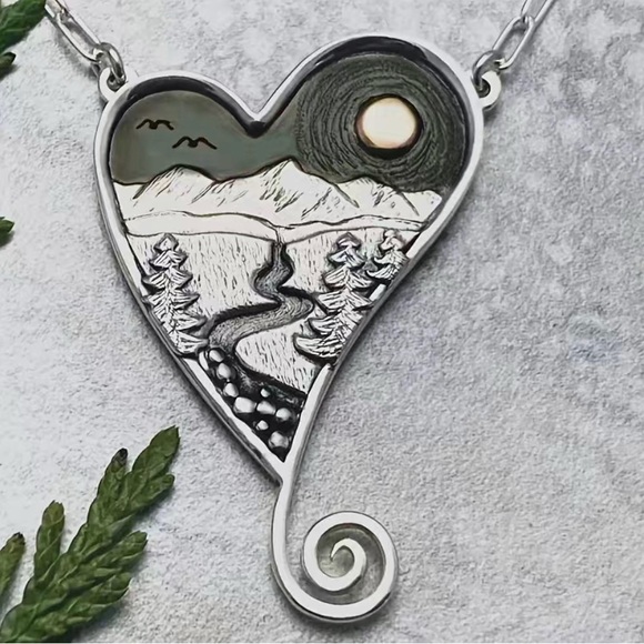 Blessings From Cambria Jewelry - Heart Mountain Path Necklace